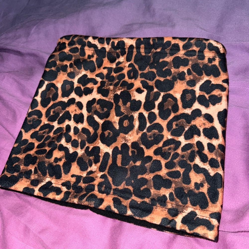 Leopard Print Neck Gaiter Ski Warmer Snowboard Balaclava Black Face Mask Tube